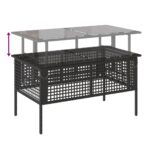 4-tlg. Garten-Sofagarnitur mit Kissen Schwarz Poly Rattan Glas – Bild 10