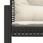 4-tlg. Garten-Sofagarnitur mit Kissen Schwarz Poly Rattan Glas – Bild 12