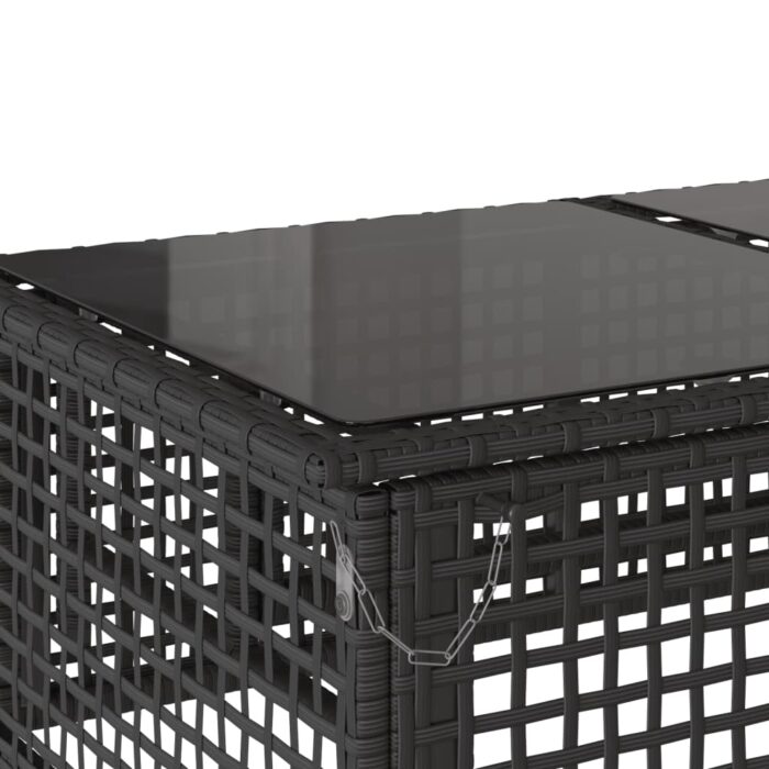 4-tlg. Garten-Sofagarnitur mit Kissen Schwarz Poly Rattan Glas – Bild 13