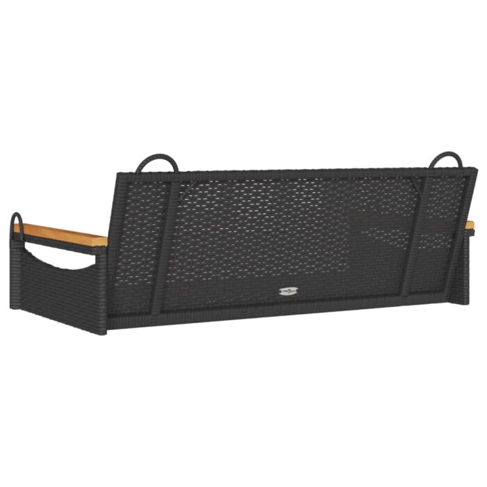 Hängebank Schwarz 109x62x40 cm Poly Rattan – Bild 6