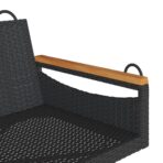 Hängebank Schwarz 109x62x40 cm Poly Rattan – Bild 7
