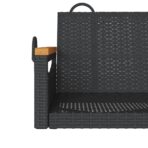 Hängebank Schwarz 109x62x40 cm Poly Rattan – Bild 8