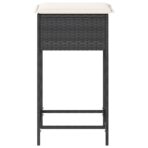 Garten-Barhocker mit Kissen 2 Stk. Schwarz Poly Rattan – Bild 5