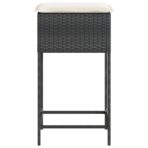Garten-Barhocker mit Kissen 2 Stk. Schwarz Poly Rattan – Bild 6