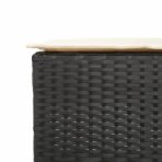 Garten-Barhocker mit Kissen 2 Stk. Schwarz Poly Rattan – Bild 8