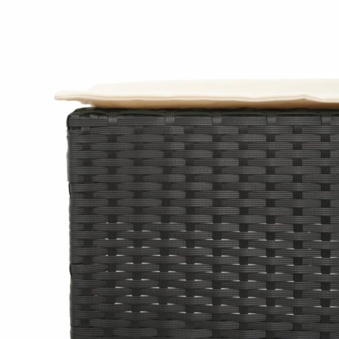 Garten-Barhocker mit Kissen 2 Stk. Schwarz Poly Rattan – Bild 8
