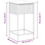 Garten-Barhocker mit Kissen 2 Stk. Schwarz Poly Rattan – Bild 9