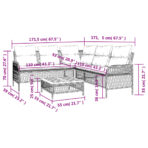 2-tlg. Garten-Sofagarnitur mit Auflagen Schwarz Poly Rattan – Bild 11