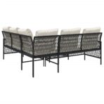 2-tlg. Garten-Sofagarnitur mit Auflagen Schwarz Poly Rattan – Bild 7