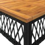 2-tlg. Garten-Sofagarnitur mit Auflagen Schwarz Poly Rattan – Bild 9