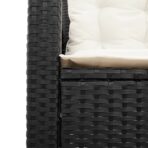 Gartensofa in L-Form mit Tisch und Kissen Schwarz Poly Rattan – Bild 10