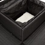 Gartensofa in L-Form mit Tisch und Kissen Schwarz Poly Rattan – Bild 9