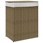 Wäschekorb mit Deckel 46x33x60 cm Poly Rattan – Bild 2