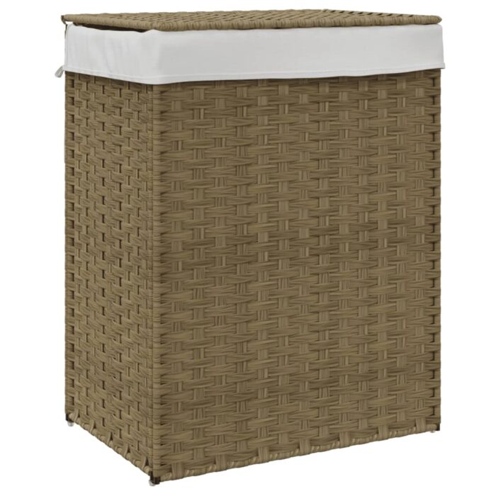 Wäschekorb mit Deckel 46x33x60 cm Poly Rattan – Bild 2