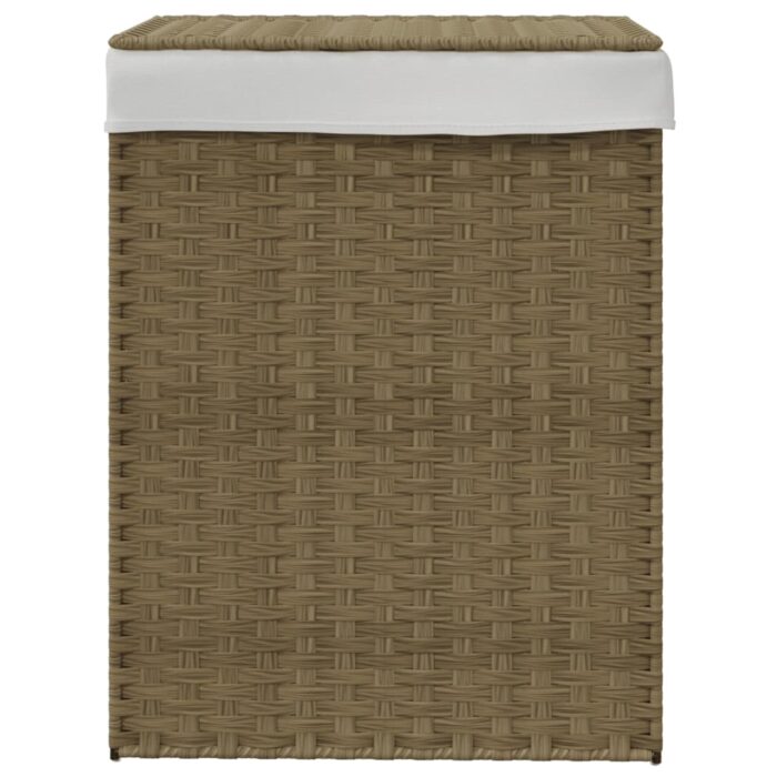 Wäschekorb mit Deckel 46x33x60 cm Poly Rattan – Bild 3