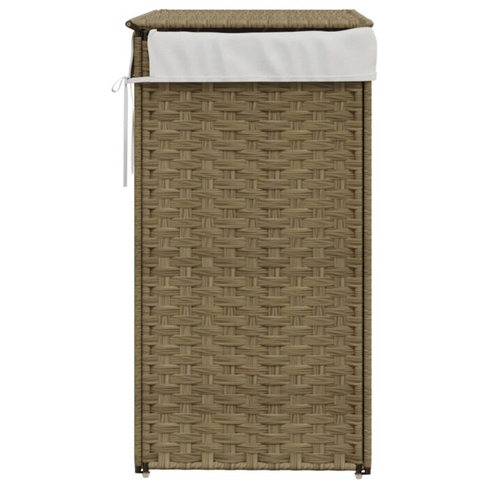 Wäschekorb mit Deckel 46x33x60 cm Poly Rattan – Bild 5