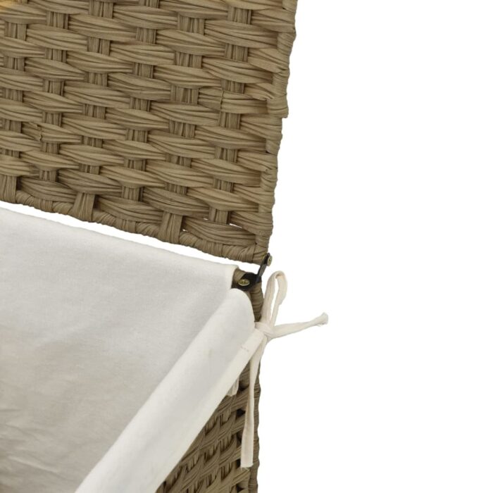 Wäschekorb mit Deckel 46x33x60 cm Poly Rattan – Bild 8