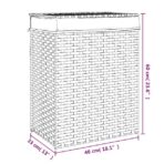 Wäschekorb mit Deckel 46x33x60 cm Poly Rattan – Bild 9