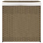 Wäschekorb mit 2 Fächern 53x35x57 cm Poly Rattan – Bild 3