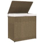 Wäschekorb mit 2 Fächern 53x35x57 cm Poly Rattan – Bild 4