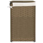 Wäschekorb mit 2 Fächern 53x35x57 cm Poly Rattan – Bild 5