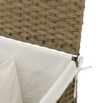 Wäschekorb mit 2 Fächern 53x35x57 cm Poly Rattan – Bild 8