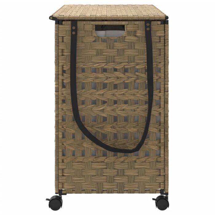 Wäschekorb mit Rollen 66x35x60 cm Rattan – Bild 5