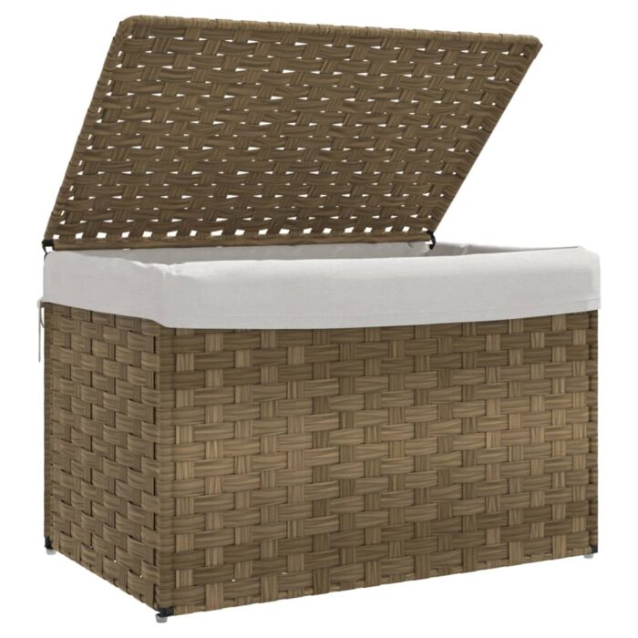 Wäschekorb mit Deckel 55,5x35x34 cm Poly Rattan – Bild 4