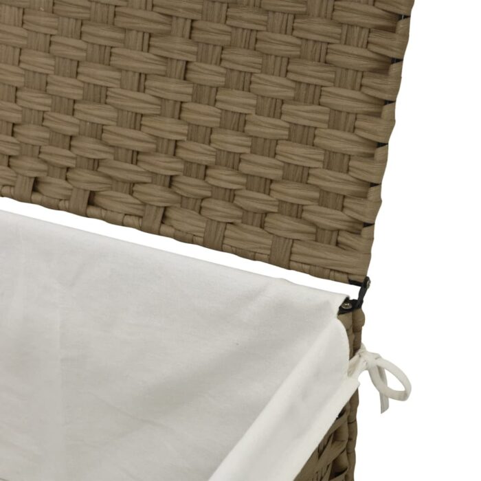 Wäschekorb mit Deckel 55,5x35x34 cm Poly Rattan – Bild 8