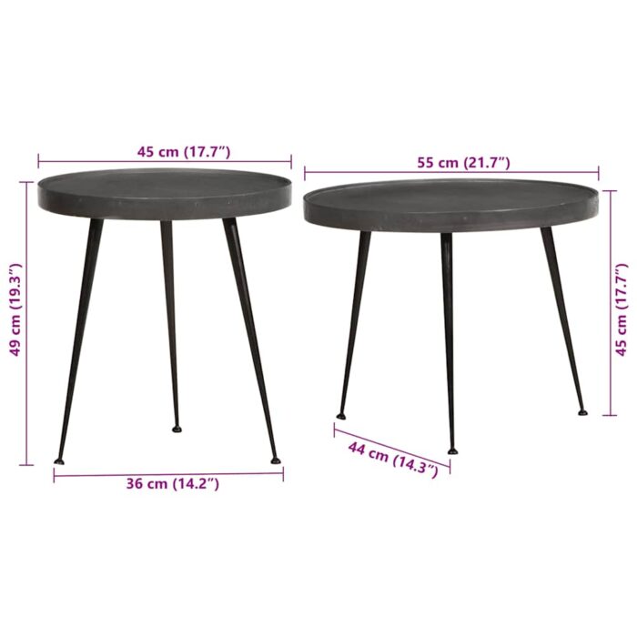 Couchtisch 2 Stk. Schwarz Holzwerkstoff – Bild 10