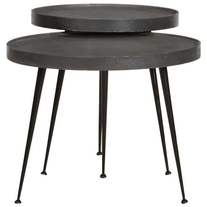 Couchtisch 2 Stk. Schwarz Holzwerkstoff – Bild 2