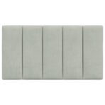 Kopfteil-Kissen "Hanko" Hellgrau 80 cm Samt – Bild 5