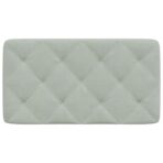 Kopfteil-Kissen Hellgrau 80 cm Samt – Bild 5