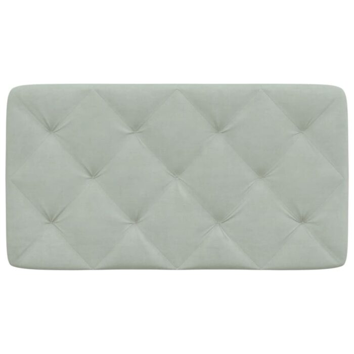 Kopfteil-Kissen Hellgrau 80 cm Samt – Bild 5