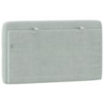 Kopfteil-Kissen Hellgrau 80 cm Samt – Bild 7