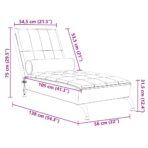 Massage-Chaiselongue mit Nackenrolle Hellgrau Stoff – Bild 10