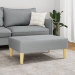 Fusshocker Hellgrau 77x55x31 cm Stoff – Bild 3