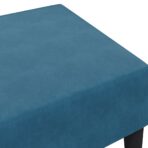 Fusshocker Blau 77x55x31 cm Samt – Bild 6