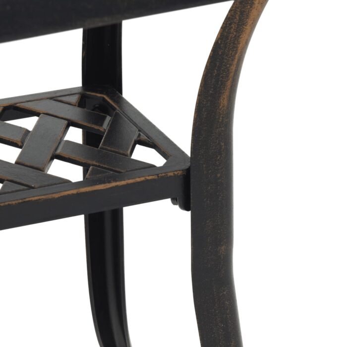 Gartentisch Bronzen 53x53x53 cm Aluminiumguss – Bild 10