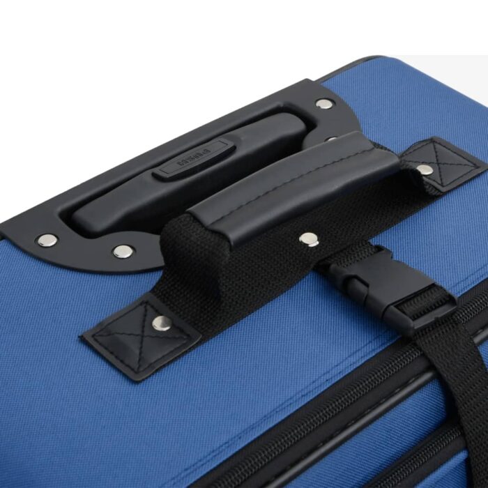 5-tlg. Reisekoffer-Set Blau Stoff – Bild 12
