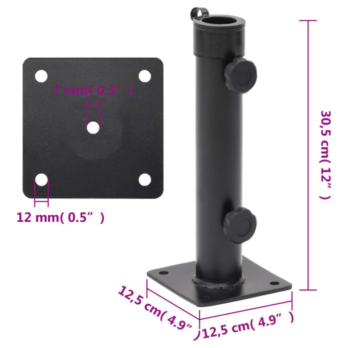 Sonnenschirmständer für Ø38/48 mm Mast Silbern Stahl – Bild 7