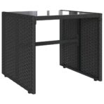 4-tlg. Garten-Sofagarnitur mit Kissen Schwarz Poly Rattan – Bild 5