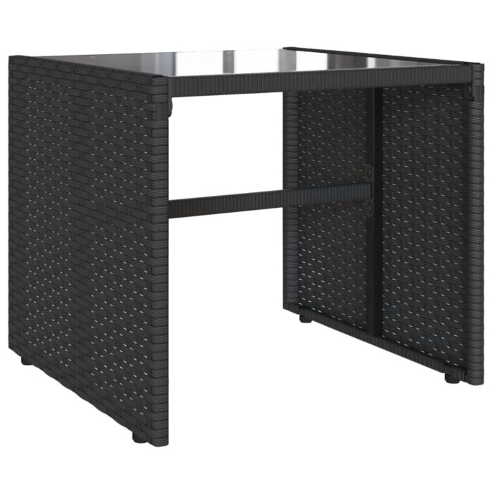 4-tlg. Garten-Sofagarnitur mit Kissen Schwarz Poly Rattan – Bild 5