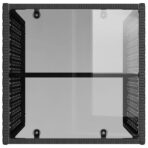 4-tlg. Garten-Sofagarnitur mit Kissen Schwarz Poly Rattan – Bild 7