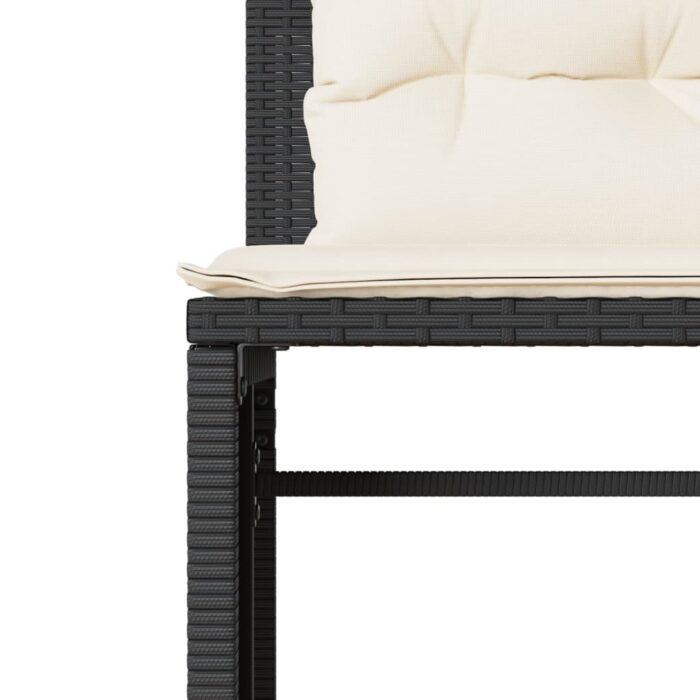 4-tlg. Garten-Sofagarnitur mit Kissen Schwarz Poly Rattan – Bild 8
