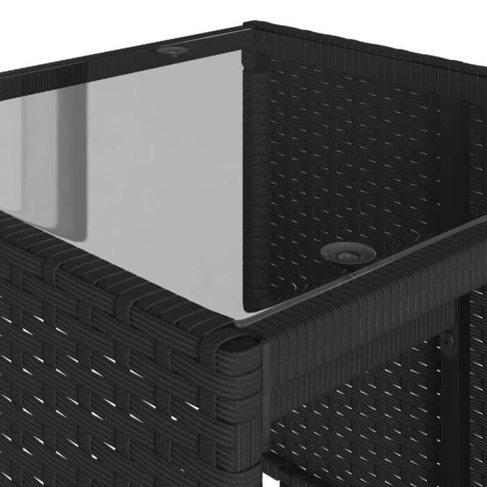 4-tlg. Garten-Sofagarnitur mit Kissen Schwarz Poly Rattan – Bild 9