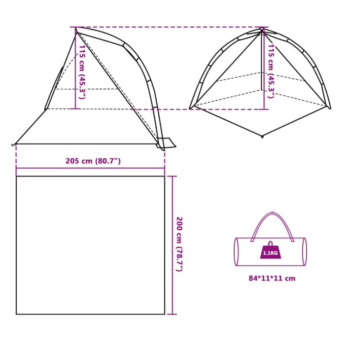 Strandzelt Azurblau Quick Release Wasserdicht – Bild 13