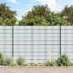 Sichtschutzstreifen 10 Stk. Hellgrau 252,5x19 cm PVC