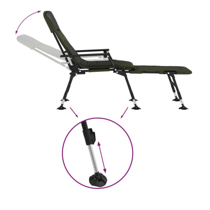 Angelliege mit Verstellbaren Schlammbeinen Klappbar Grün – Bild 6