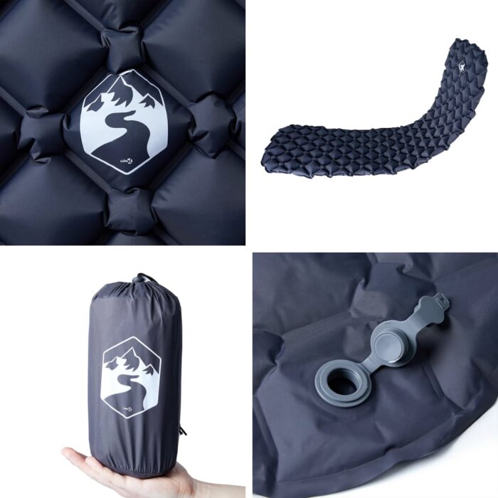 Aufblasbare Isomatte Grau 190x58x6 cm – Bild 5